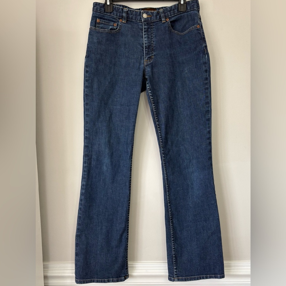 Banana Republic Bootcut Stretch Denim Jeans Medium Wash Womens 8 Long 32” Inseam